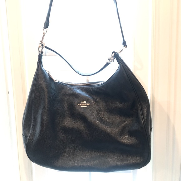 Coach black leather handbag - Picture 1 of 8